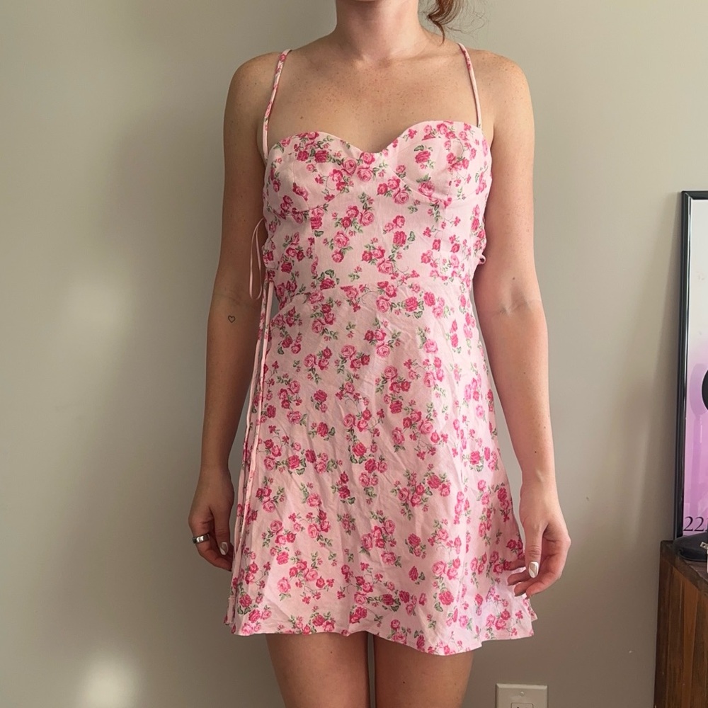 Zara Pink Floral Mini Dress